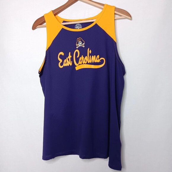 Knights Apparel Tops - East Carolina University Pirates L Tank Top Shirt Athletic Purple Gold New READ